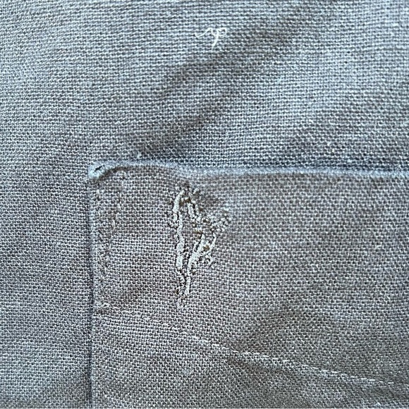 Celtic Ranchwear Grandfather Button Down Irish Linen Band Collar Western 2XL GUC - Picture 6 of 11